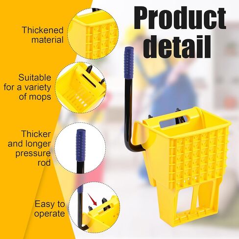 Sasylvia Yellow Mop Wringer Down Press Wringer Mop Bucket Wringer Only Mop Strainer Industrial Cleaning Accessories for Commercial Floor Mopping Buckets Household Restaurant Restroom Supplies in Saudi Arabia