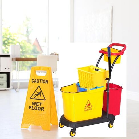Sasylvia Yellow Mop Wringer Down Press Wringer Mop Bucket Wringer Only Mop Strainer Industrial Cleaning Accessories for Commercial Floor Mopping Buckets Household Restaurant Restroom Supplies in Saudi Arabia
