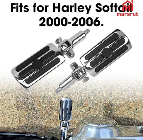 Passenger Peg Fit for Harley Davidson Softail 2000-2006, Footpeg Rest for Springer Classic Standard Deuce Heritage Fatboy, Chrome Rear Motorcycle Pedal Accessories Mounts with Clevis Mounting Kit in Saudi Arabia