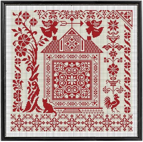 FREEBLOSS 11CT Cross Stitch Kits Country House Stamped Embroidery Kits with Instruction Cross Stitch Wall Hanging Kit for Needlepoint Adults Wall Art Decoration 18x18in/45x45cm in Saudi Arabia