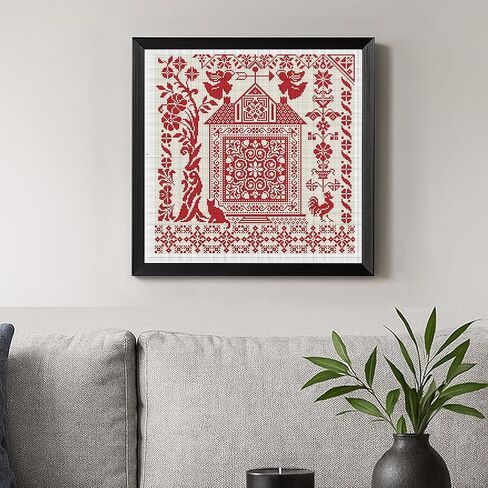 FREEBLOSS 11CT Cross Stitch Kits Country House Stamped Embroidery Kits with Instruction Cross Stitch Wall Hanging Kit for Needlepoint Adults Wall Art Decoration 18x18in/45x45cm in Saudi Arabia
