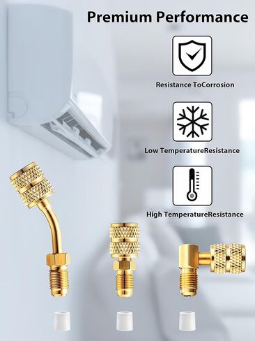 مجموعة محولات R410A، محول خرطوم التبريد R410a، محول نحاسي، محول خط منفصل صغير، موصل 5/16 إلى 1/4، جوانات خرطوم R134A، قلوب صمام 5V1، لخدمة نظام التيار المتردد والتكييف in Saudi Arabia