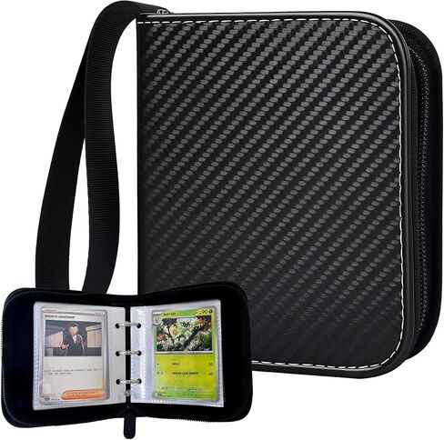 1 Pocket Black Mini Pokemon Binder,Card Albumr with Removable Sleeves for 80 Cards in 3X 4'',Collection Binder with Zipper,3 Ring Trading Collection Album for MTG TCG Pokemon Sport Cards in Saudi Arabia