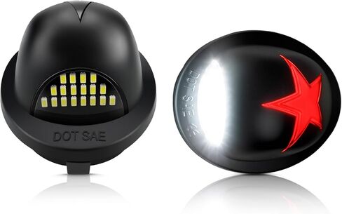 YCLL مجموعة مصابيح لوحة الترخيص LED استبدال مصباح العلامة متوافق مع مصابيح اللوحة الخلفية Ford F150 F250 Pickup، 6000K، سطوع 400%، 2 حزمة، تصميم على شكل F in Kuwait