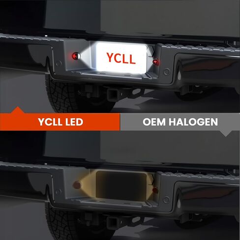 YCLL مجموعة مصابيح لوحة الترخيص LED استبدال مصباح العلامة متوافق مع مصابيح اللوحة الخلفية Ford F150 F250 Pickup، 6000K، سطوع 400%، 2 حزمة، تصميم على شكل F in Kuwait