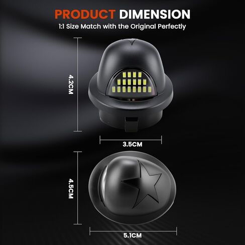 YCLL مجموعة مصابيح لوحة الترخيص LED استبدال مصباح العلامة متوافق مع مصابيح اللوحة الخلفية Ford F150 F250 Pickup، 6000K، سطوع 400%، 2 حزمة، تصميم على شكل F in Kuwait