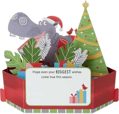 Hallmark Paper Wonder Musical 3D Pop-Up Christmas Card With Light (Happy Hippo Under the Tree) in Saudi Arabia