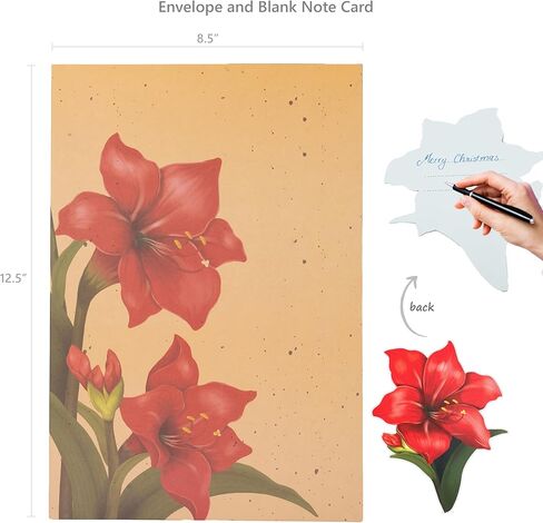 Christmas Tree Pop Up Card, 18 Inches Real Size Display 3D Merry Christmas Greeting Card, Forever Tree Holiday Décor, Paper Flower Bouquet, Gift for Xmas Season, Includes Envelope & Message Note in Saudi Arabia
