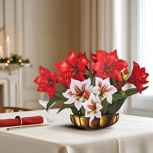Christmas Tree Pop Up Card, 18 Inches Real Size Display 3D Merry Christmas Greeting Card, Forever Tree Holiday Décor, Paper Flower Bouquet, Gift for Xmas Season, Includes Envelope & Message Note in Saudi Arabia