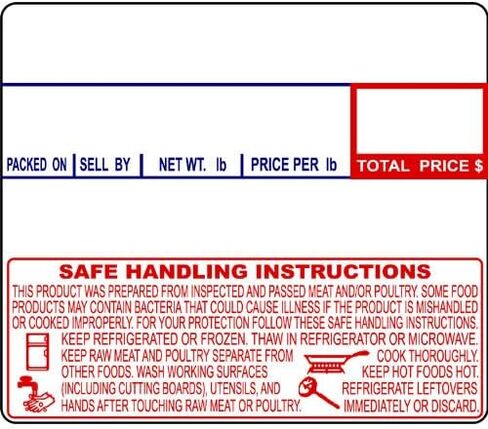 CAS LST-8020 Printing Scale Label, 58 x 60 mm, UPC/Ingredients 12 rolls of 500 labels in Kuwait