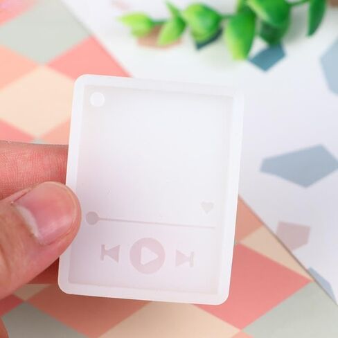 1 PC High-Gloss Epoxy Resin Keychain Mold - Rectangular Silicone Casting Mould for DIY Jewelry and Crafts in Saudi Arabia