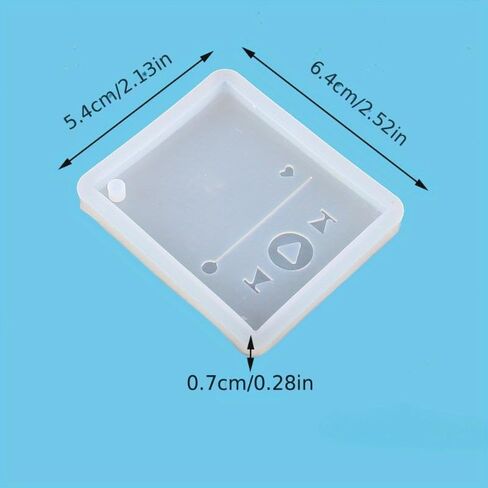1 PC High-Gloss Epoxy Resin Keychain Mold - Rectangular Silicone Casting Mould for DIY Jewelry and Crafts in Saudi Arabia