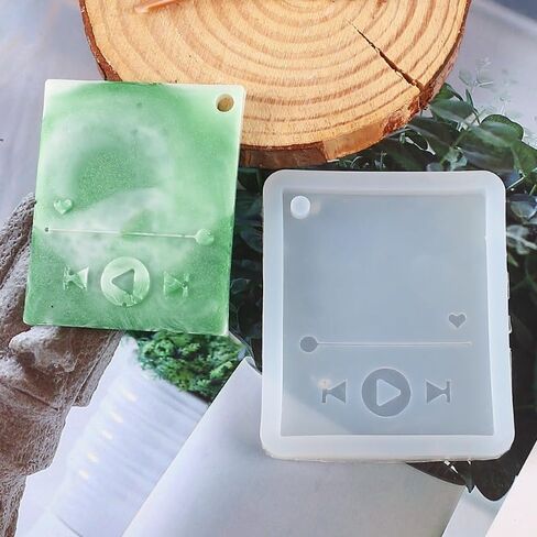1 PC High-Gloss Epoxy Resin Keychain Mold - Rectangular Silicone Casting Mould for DIY Jewelry and Crafts in Saudi Arabia