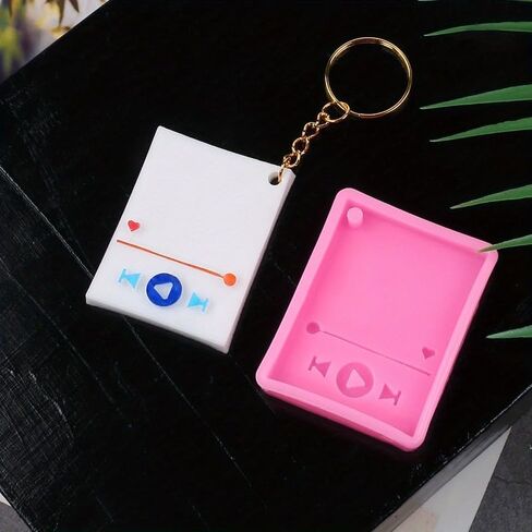 1 PC High-Gloss Epoxy Resin Keychain Mold - Rectangular Silicone Casting Mould for DIY Jewelry and Crafts in Saudi Arabia