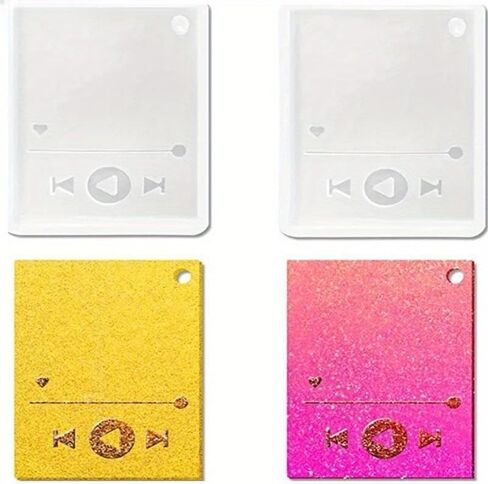 1 PC High-Gloss Epoxy Resin Keychain Mold - Rectangular Silicone Casting Mould for DIY Jewelry and Crafts in Saudi Arabia