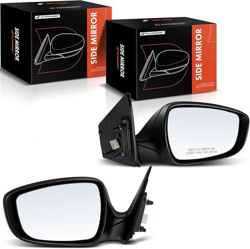 A-Premium Pair (2) Driver and Passenger Side Power Door Mirror - Compatible with Hyundai Elantra 2011-2013, Elantra Coupe 2013 - Heated Manual Folding Black Outside Rear View Mirror in Saudi Arabia