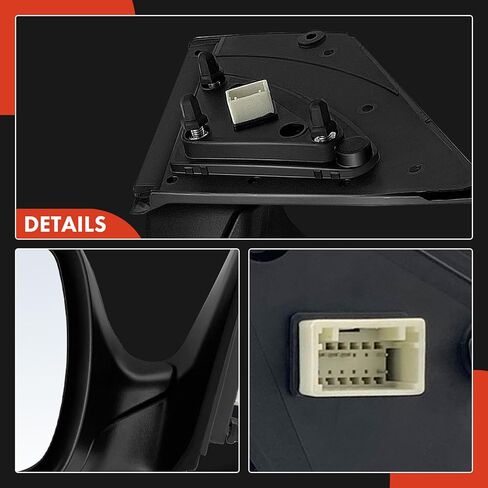 A-Premium Pair (2) Driver and Passenger Side Power Door Mirror - Compatible with Hyundai Elantra 2011-2013, Elantra Coupe 2013 - Heated Manual Folding Black Outside Rear View Mirror in Saudi Arabia