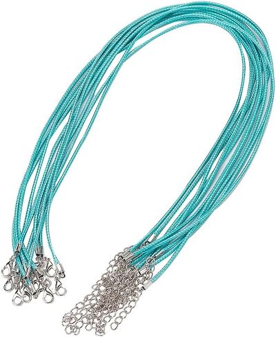 10Pcs Waxed Necklace Cord Thread 18 inch Mixed Color Necklace Rope String with Lobster Claw Clasps for DIY Bracelet Pendant Jewelry Making Supplies in Saudi Arabia