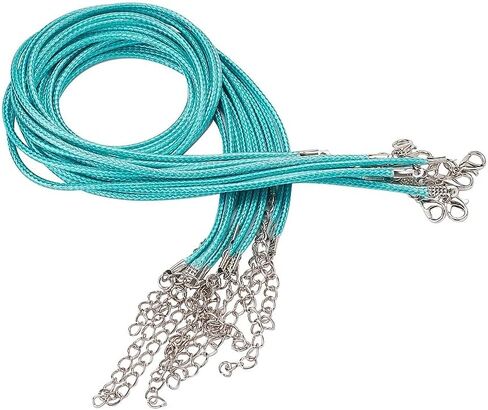 10Pcs Waxed Necklace Cord Thread 18 inch Mixed Color Necklace Rope String with Lobster Claw Clasps for DIY Bracelet Pendant Jewelry Making Supplies in Saudi Arabia