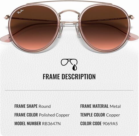 Ray-Ban RB3647N Round Double Bridge Square Shape Sunglasses With Eyewear Kit Bundle - Adjustable Nose Pads - Ideal Formal and Casual Wear Square Sunglasses in Saudi Arabia