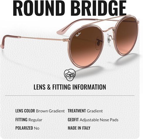 Ray-Ban RB3647N Round Double Bridge Square Shape Sunglasses With Eyewear Kit Bundle - Adjustable Nose Pads - Ideal Formal and Casual Wear Square Sunglasses in Saudi Arabia