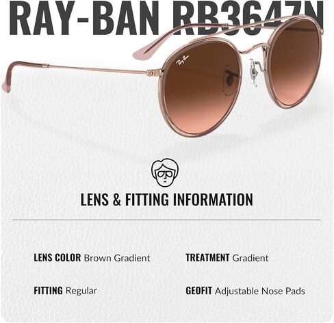 Ray-Ban RB3647N Round Double Bridge Square Shape Sunglasses With Eyewear Kit Bundle - Adjustable Nose Pads - Ideal Formal and Casual Wear Square Sunglasses in Saudi Arabia