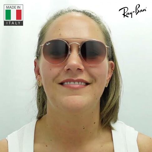 Ray-Ban RB3647N Round Double Bridge Square Shape Sunglasses With Eyewear Kit Bundle - Adjustable Nose Pads - Ideal Formal and Casual Wear Square Sunglasses in Saudi Arabia