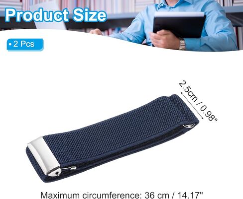 PATIKIL Adjustable Arm Bands, 2 Pack/1 Pair Anti-Slip Sleeve Garter Elastic Shirt Sleeve Holders for Men Women, Navy Blue in Saudi Arabia