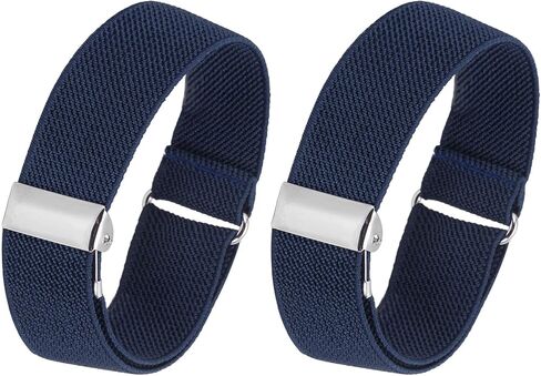 PATIKIL Adjustable Arm Bands, 2 Pack/1 Pair Anti-Slip Sleeve Garter Elastic Shirt Sleeve Holders for Men Women, Navy Blue in Saudi Arabia