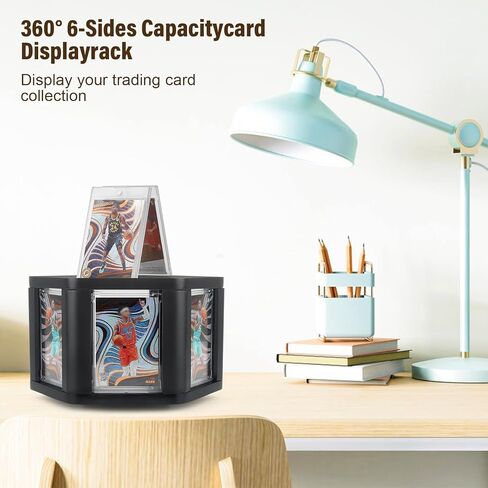 360° 6-Sides Rotation Graded Trading Game Baseball Football Sports Cards Display Case Storage, Designed for Show Display 4.3 x 2.8 Inch Top Loads SLABS Case Frame Case for Card Game Collection Black in Saudi Arabia