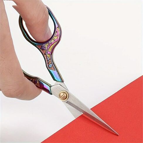 1PC Vintage-Inspired Stainless Steel Sewing Scissors Set for Fabric and Thread, Precise Cutting, Multicolore in Saudi Arabia