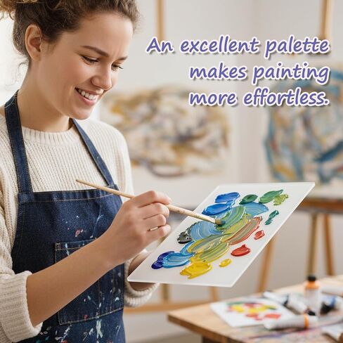 7x9 Inch Neutral Tempered Glass Palette for Oil Painting | Neutral Grey Scratch-Resistant Surface | Keeps Paints Wet & Effortless to Clean | Essential for Artists & DIY Color Mixing in Saudi Arabia