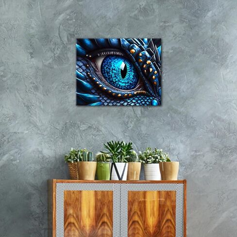 DIY Paint by Numbers Kit for Adults Beginner,Dragon Blue Eye Close-Up Fantasy Monster Art, Realistic Dinosaur Eye Painting by Number for Home Decor 16x20 Inch in Saudi Arabia