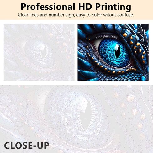 DIY Paint by Numbers Kit for Adults Beginner,Dragon Blue Eye Close-Up Fantasy Monster Art, Realistic Dinosaur Eye Painting by Number for Home Decor 16x20 Inch in Saudi Arabia