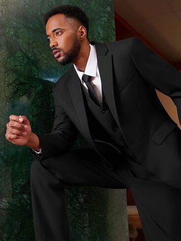 MAGE MALE Men's 3 Pieces Suit Elegant Solid One Button Slim Fit Single Breasted Party Blazer Vest Pants Set in Saudi Arabia