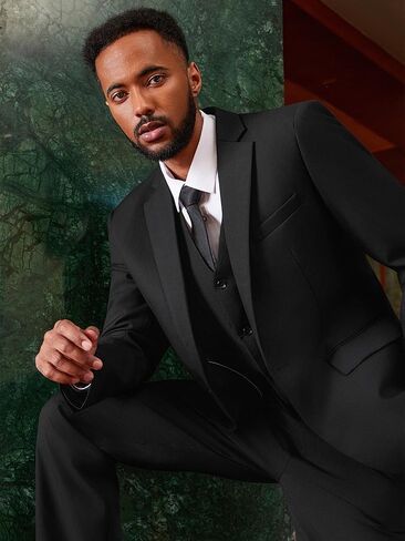 MAGE MALE Men's 3 Pieces Suit Elegant Solid One Button Slim Fit Single Breasted Party Blazer Vest Pants Set in Saudi Arabia