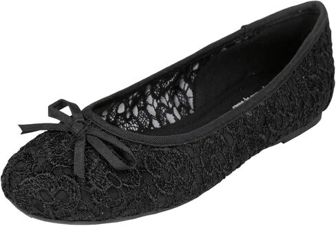FEVERSOLE Round Toe Lace Ballet Crochet Flats Women's Comfy Breathable Shoes in Kuwait