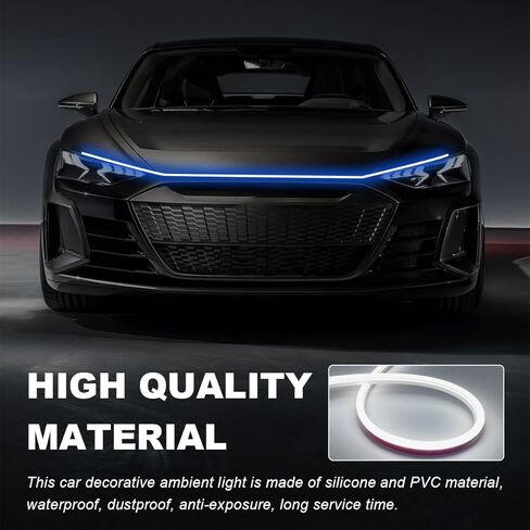 Car Hood Light Strip, 79 Inch Flexible Dynamic Engine LED Daytime Running Light Strip, Universal Waterproof Engine Hood Cover Decor Headlight Strip for Cars Trucks SUVs (White, 71 Inch) in Saudi Arabia