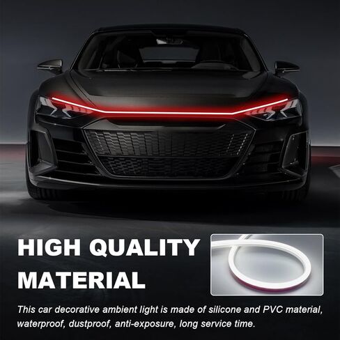 Car Hood Light Strip, 79 Inch Flexible Dynamic Engine LED Daytime Running Light Strip, Universal Waterproof Engine Hood Cover Decor Headlight Strip for Cars Trucks SUVs (White, 71 Inch) in Saudi Arabia
