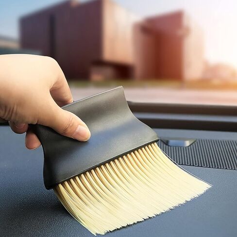 قطعتان/مجموعة فرشاة غبار داخلية أوتوماتيكية، منفضة فرش تنظيف السيارة، شعيرات صفراء ناعمة لتنظيف فتحات التهوية والأسطح التفصيلية الأخرى، أصفر in Saudi Arabia
