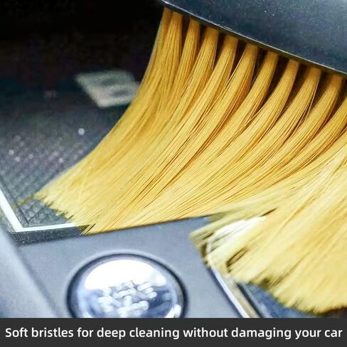 قطعتان/مجموعة فرشاة غبار داخلية أوتوماتيكية، منفضة فرش تنظيف السيارة، شعيرات صفراء ناعمة لتنظيف فتحات التهوية والأسطح التفصيلية الأخرى، أصفر in Saudi Arabia