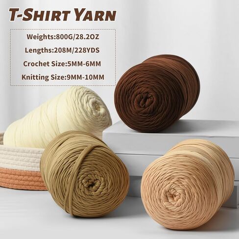 (800g/228yds) T Shirt Yarn, Soft Tshirt Crochet Yarn for Crafts and DIY Knitting Crocheting Cloth/Bag/Basket/Coaster, 100% Polyeste Elastic Fabric Chunky Thick Yarns for Crocheting (Leopard Print) in Saudi Arabia