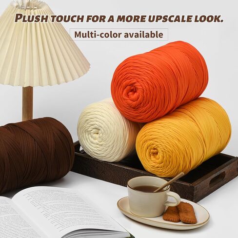 (800g/228yds) T Shirt Yarn, Soft Tshirt Crochet Yarn for Crafts and DIY Knitting Crocheting Cloth/Bag/Basket/Coaster, 100% Polyeste Elastic Fabric Chunky Thick Yarns for Crocheting (Leopard Print) in Saudi Arabia