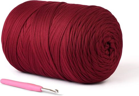 (800g/228yds) T Shirt Yarn, Soft Tshirt Crochet Yarn for Crafts and DIY Knitting Crocheting Cloth/Bag/Basket/Coaster, 100% Polyeste Elastic Fabric Chunky Thick Yarns for Crocheting (Leopard Print) in Saudi Arabia