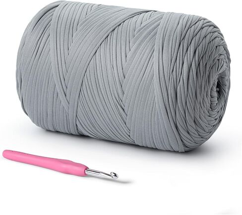 (800g/228yds) T Shirt Yarn, Soft Tshirt Crochet Yarn for Crafts and DIY Knitting Crocheting Cloth/Bag/Basket/Coaster, 100% Polyeste Elastic Fabric Chunky Thick Yarns for Crocheting (Leopard Print) in Saudi Arabia