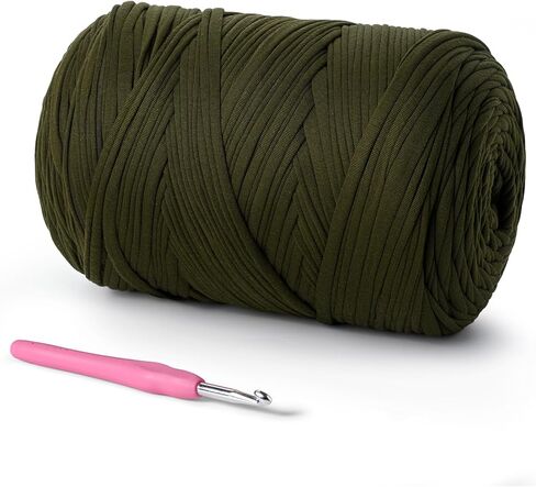 (800g/228yds) T Shirt Yarn, Soft Tshirt Crochet Yarn for Crafts and DIY Knitting Crocheting Cloth/Bag/Basket/Coaster, 100% Polyeste Elastic Fabric Chunky Thick Yarns for Crocheting (Leopard Print) in Saudi Arabia