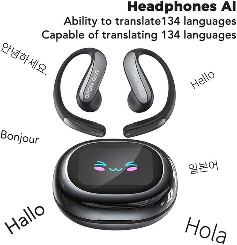 سماعات أذن للترجمة بتقنية الذكاء الاصطناعي، سماعات أذن لمترجم اللغة في الوقت الفعلي لـ 135 لغة، سماعات صوتية مترجمة باللغة الإنجليزية، سماعات بلوتوث 6.0 LCD تعمل باللمس، مثالية لتعلم الأعمال أثناء السفر مع التطبيق in Kuwait