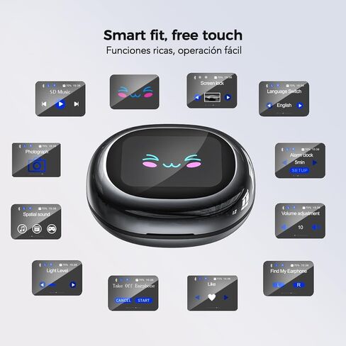 سماعات أذن للترجمة بتقنية الذكاء الاصطناعي، سماعات أذن لمترجم اللغة في الوقت الفعلي لـ 135 لغة، سماعات صوتية مترجمة باللغة الإنجليزية، سماعات بلوتوث 6.0 LCD تعمل باللمس، مثالية لتعلم الأعمال أثناء السفر مع التطبيق in Kuwait