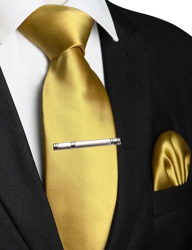 RBOCOTT Mens Woven Tie and Pocket Square with Tie Bar Sets Solid Necktie in Kuwait