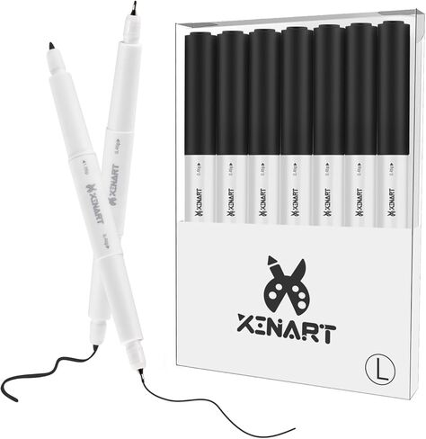 أقلام XINART سوداء لصانع Cricut 3/Maker/Explore 3/Air 2، مجموعة أقلام تحديد سوداء مكونة من 7 قطع ذات رؤوس مزدوجة وحبر مائي فائق الدقة (0.4 طرف و1.0 طرف) in Kuwait